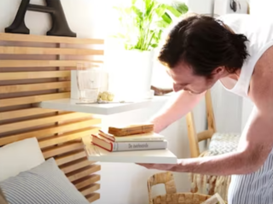 tablettes amovibles tete de lit mandal ikea